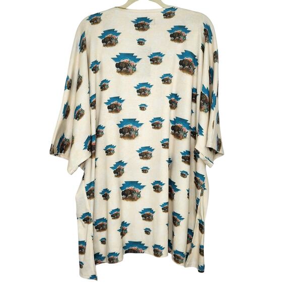 Lucky & Blessed L&B western buffalo print open cardigan size 3X - Picture 5 of 9